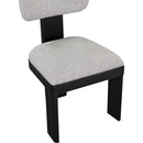  Color_Grey -- Timbra Grey Linen Textured Fabric Upholstered Dining Chair IMAGE 6