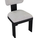  Meridian Timbra Grey Linen Textured Fabric Upholstered Dining Chair IMAGE 6