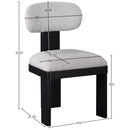  Color_Grey -- Timbra Grey Linen Textured Fabric Upholstered Dining Chair IMAGE 8