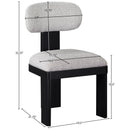  Meridian Timbra Grey Linen Textured Fabric Upholstered Dining Chair IMAGE 8