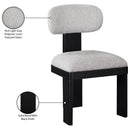  Color_Grey -- Timbra Grey Linen Textured Fabric Upholstered Dining Chair IMAGE 9