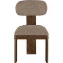 Meridian Timbra Brown Linen Textured Fabric Upholstered Dining Chair IMAGE 2
