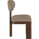  Color_Brown -- Timbra Brown Linen Textured Fabric Upholstered Dining Chair IMAGE 3