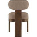  Color_Brown -- Timbra Brown Linen Textured Fabric Upholstered Dining Chair IMAGE 4