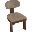  Color_Brown -- Timbra Brown Linen Textured Fabric Upholstered Dining Chair IMAGE 5