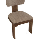  Color_Brown -- Timbra Brown Linen Textured Fabric Upholstered Dining Chair IMAGE 6