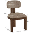  Color_Brown -- Timbra Brown Linen Textured Fabric Upholstered Dining Chair IMAGE 8