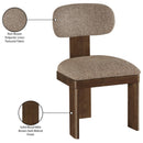  Color_Brown -- Timbra Brown Linen Textured Fabric Upholstered Dining Chair IMAGE 9
