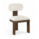  Color_Cream -- Timbra Cream Linen Textured Fabric Upholstered Dining Chair IMAGE 1