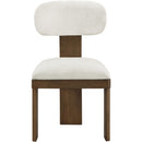  Meridian Timbra Cream Linen Textured Fabric Upholstered Dining Chair IMAGE 2