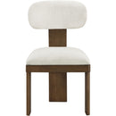  Color_Cream -- Timbra Cream Linen Textured Fabric Upholstered Dining Chair IMAGE 2