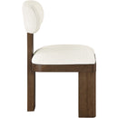  Meridian Timbra Cream Linen Textured Fabric Upholstered Dining Chair IMAGE 3