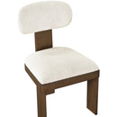  Meridian Timbra Cream Linen Textured Fabric Upholstered Dining Chair IMAGE 5