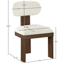  Meridian Timbra Cream Linen Textured Fabric Upholstered Dining Chair IMAGE 8