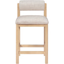 Meridian Roundhill Beige Linen Textured Fabric Upholstered Counter Stool IMAGE 3
