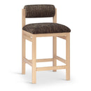  Color_Brown -- Roundhill Brown Linen Textured Fabric Upholstered Counter Stool IMAGE 1