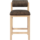  Color_Brown -- Roundhill Brown Linen Textured Fabric Upholstered Counter Stool IMAGE 3