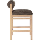  Meridian Roundhill Brown Linen Textured Fabric Upholstered Counter Stool IMAGE 4