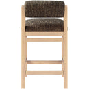  Color_Brown -- Roundhill Brown Linen Textured Fabric Upholstered Counter Stool IMAGE 5