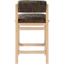  Meridian Roundhill Brown Linen Textured Fabric Upholstered Counter Stool IMAGE 5