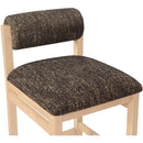  Meridian Roundhill Brown Linen Textured Fabric Upholstered Counter Stool IMAGE 6