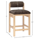 Meridian Roundhill Brown Linen Textured Fabric Upholstered Counter Stool IMAGE 9