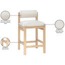  Color_Cream -- Roundhill Cream Linen Textured Fabric Upholstered Counter Stool IMAGE 10