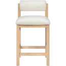  Color_Cream -- Roundhill Cream Linen Textured Fabric Upholstered Counter Stool IMAGE 3
