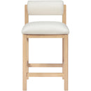  Meridian Roundhill Cream Linen Textured Fabric Upholstered Counter Stool IMAGE 3