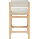  Meridian Roundhill Cream Linen Textured Fabric Upholstered Counter Stool IMAGE 5