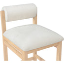  Color_Cream -- Roundhill Cream Linen Textured Fabric Upholstered Counter Stool IMAGE 6