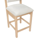  Color_Cream -- Roundhill Cream Linen Textured Fabric Upholstered Counter Stool IMAGE 7