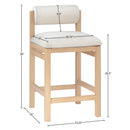  Color_Cream -- Roundhill Cream Linen Textured Fabric Upholstered Counter Stool IMAGE 9