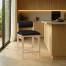  Meridian Roundhill Black Vegan Leather Upholstered Counter Stool IMAGE 2