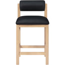  Meridian Roundhill Black Vegan Leather Upholstered Counter Stool IMAGE 3