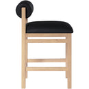  Meridian Roundhill Black Vegan Leather Upholstered Counter Stool IMAGE 4