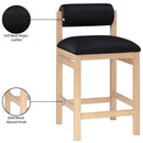  Meridian Roundhill Black Vegan Leather Upholstered Counter Stool IMAGE 9