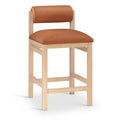  Color_Cognac -- Roundhill Cognac Vegan Leather Upholstered Counter Stool IMAGE 1