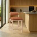  Color_Cognac -- Roundhill Cognac Vegan Leather Upholstered Counter Stool IMAGE 2