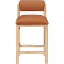 Color_Cognac -- Roundhill Cognac Vegan Leather Upholstered Counter Stool IMAGE 3