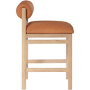  Meridian Roundhill Cognac Vegan Leather Upholstered Counter Stool IMAGE 4