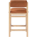  Color_Cognac -- Roundhill Cognac Vegan Leather Upholstered Counter Stool IMAGE 5