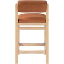  Meridian Roundhill Cognac Vegan Leather Upholstered Counter Stool IMAGE 5