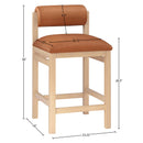  Color_Cognac -- Roundhill Cognac Vegan Leather Upholstered Counter Stool IMAGE 8