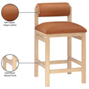  Color_Cognac -- Roundhill Cognac Vegan Leather Upholstered Counter Stool IMAGE 9