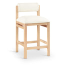  Color_Cream -- Roundhill Cream Vegan Leather Upholstered Counter Stool IMAGE 1