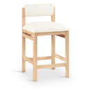  Meridian Roundhill Cream Vegan Leather Upholstered Counter Stool IMAGE 1