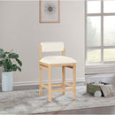  Meridian Roundhill Cream Vegan Leather Upholstered Counter Stool IMAGE 2
