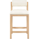  Color_Cream -- Roundhill Cream Vegan Leather Upholstered Counter Stool IMAGE 3