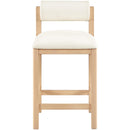  Meridian Roundhill Cream Vegan Leather Upholstered Counter Stool IMAGE 3